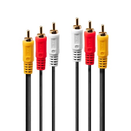 Premium Quality Lindy Audio Video Cable 3X Phono 1M - Manufacturer Part 35690